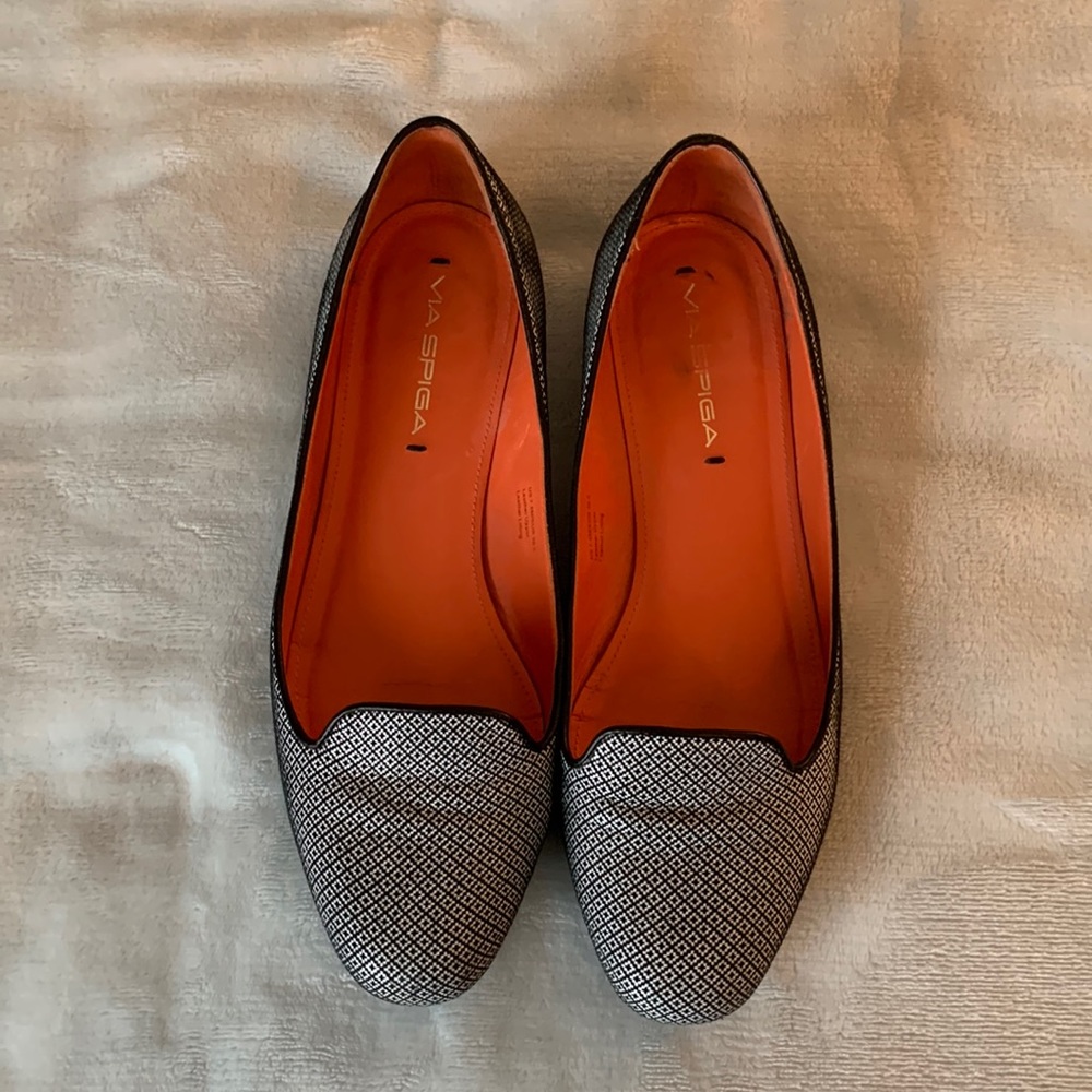 Womens Via Spiga Leather Loafers